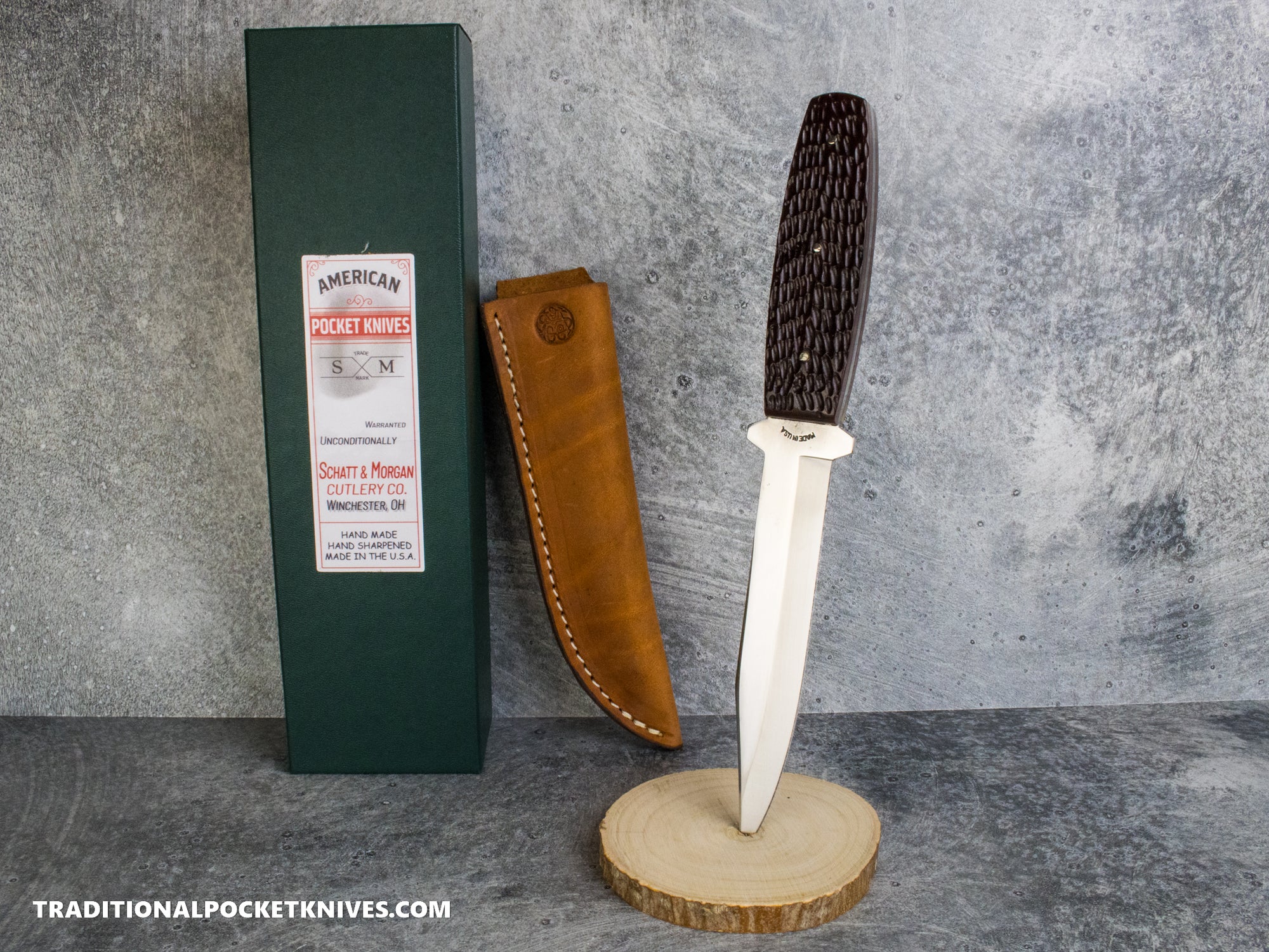 Cooper Cutlery Schatt&Morgan Cutlery Red Jigged Bone Fixed Blade