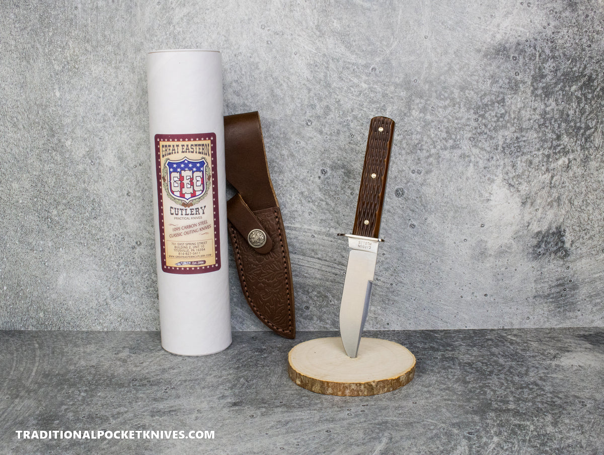 Great Eastern Cutlery #H10125 "Practical Knives" Hunter Knife Antique Yellow Jigged Bone