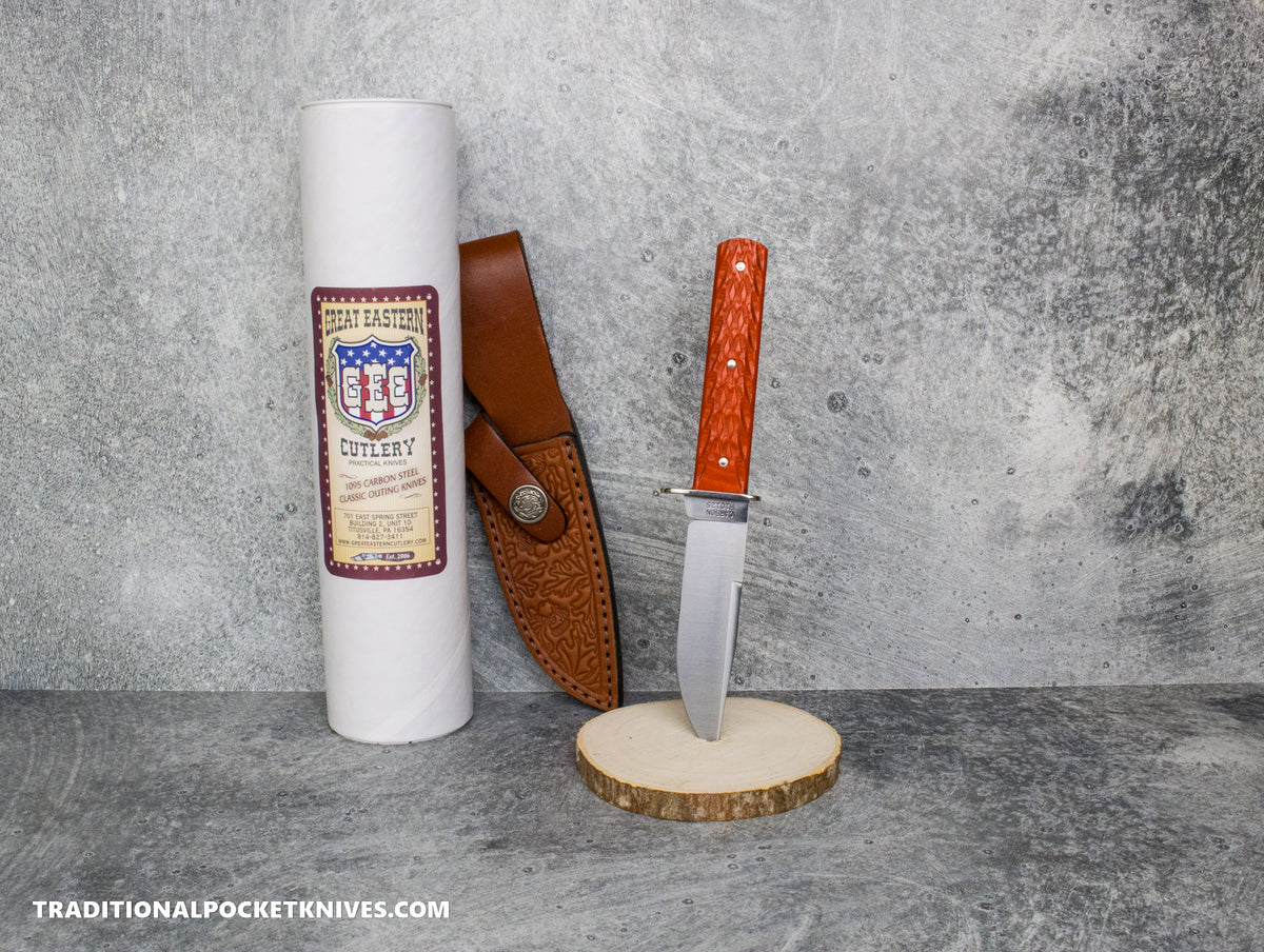 Great Eastern Cutlery #H10125 "Practical Knives" Hunter Knife Jigged Orange Micarta