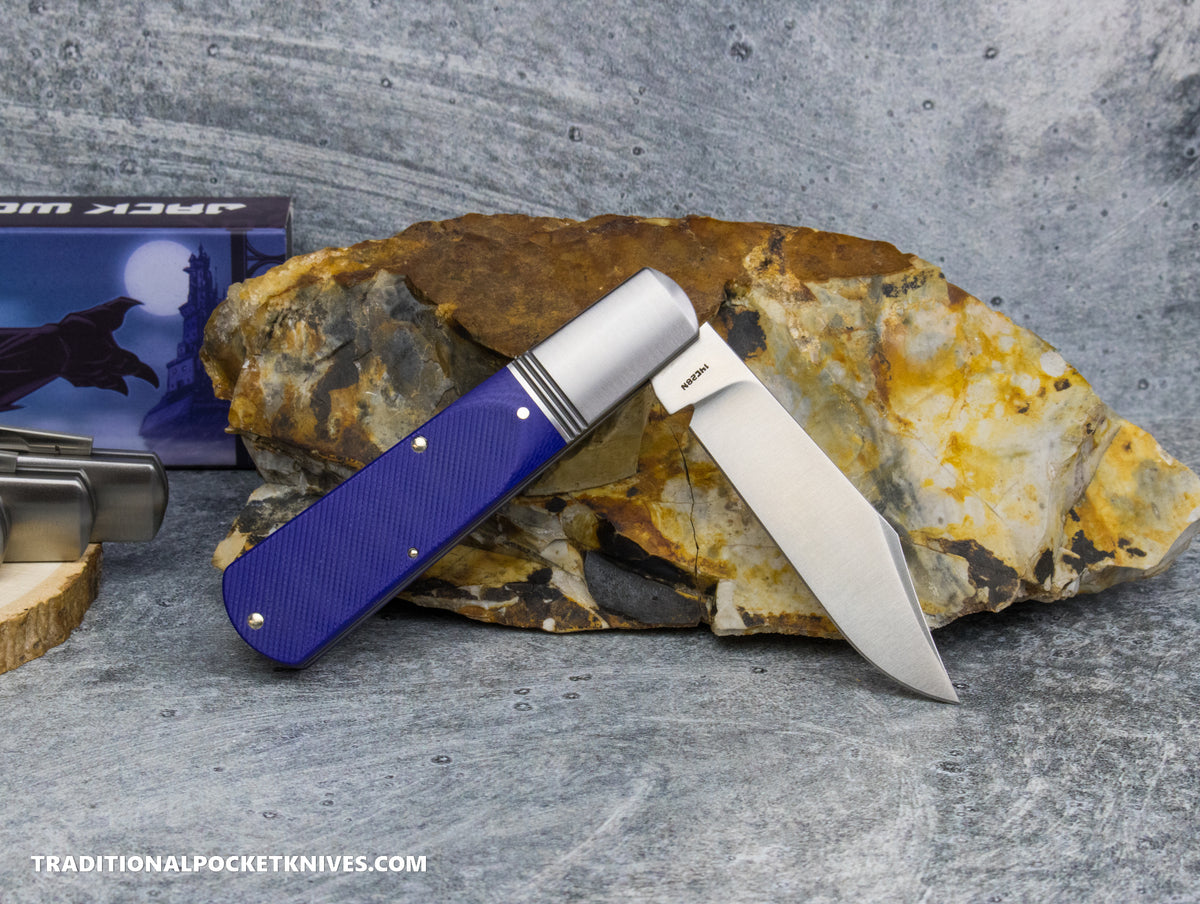 Jack Wolf Knives Gateway Barlow Purple G10 Sawcut - Gateway Series