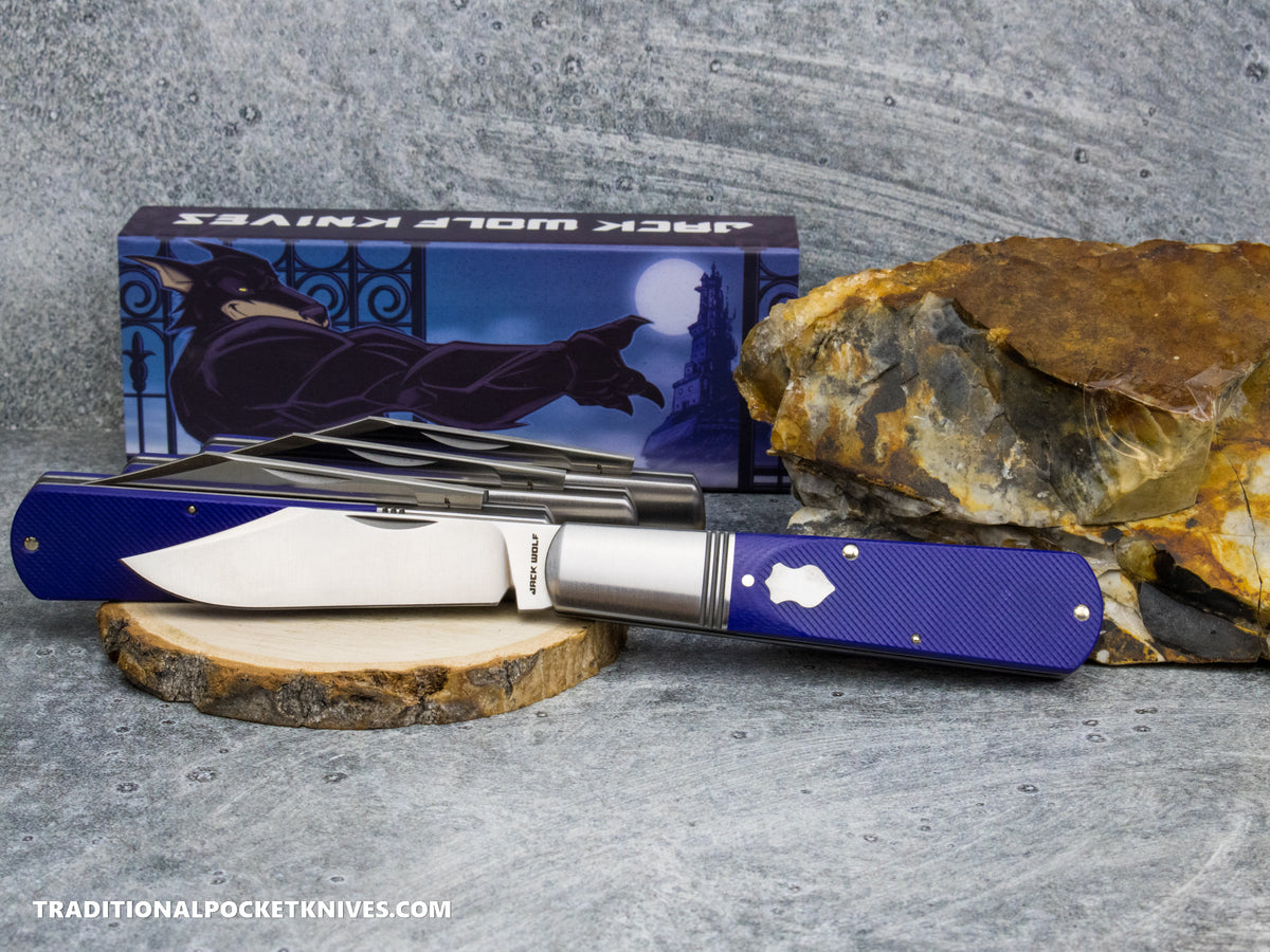 Jack Wolf Knives Gateway Barlow Purple G10 Sawcut - Gateway Series