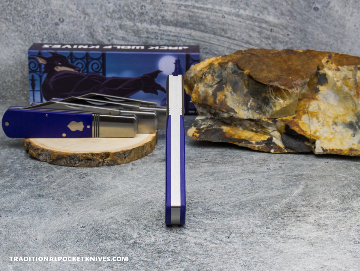 Jack Wolf Knives Gateway Barlow Purple G10 Sawcut - Gateway Series