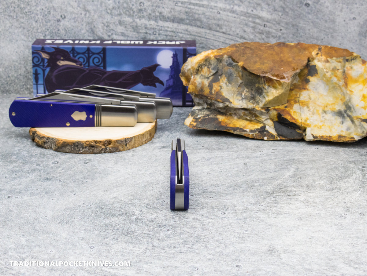 Jack Wolf Knives Gateway Barlow Purple G10 Sawcut - Gateway Series