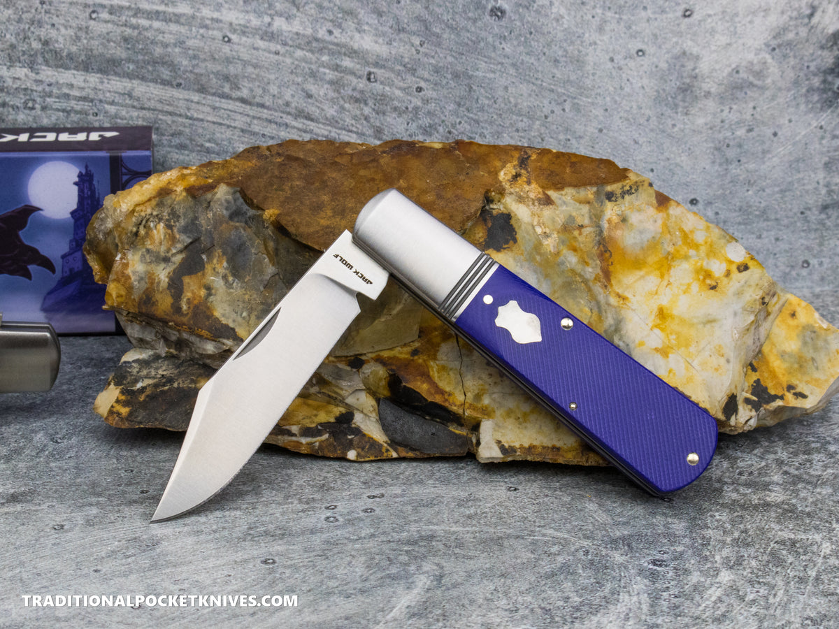 Jack Wolf Knives Gateway Barlow Purple G10 Sawcut - Gateway Series