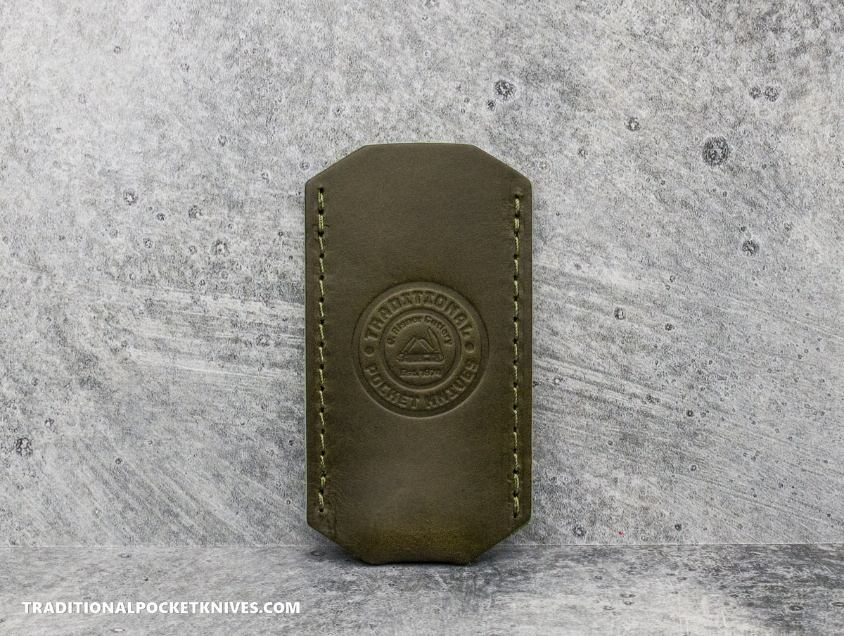 C. Risner Cutlery Premium Logo Leather Knife Slip Small - Alligator Green Buttero