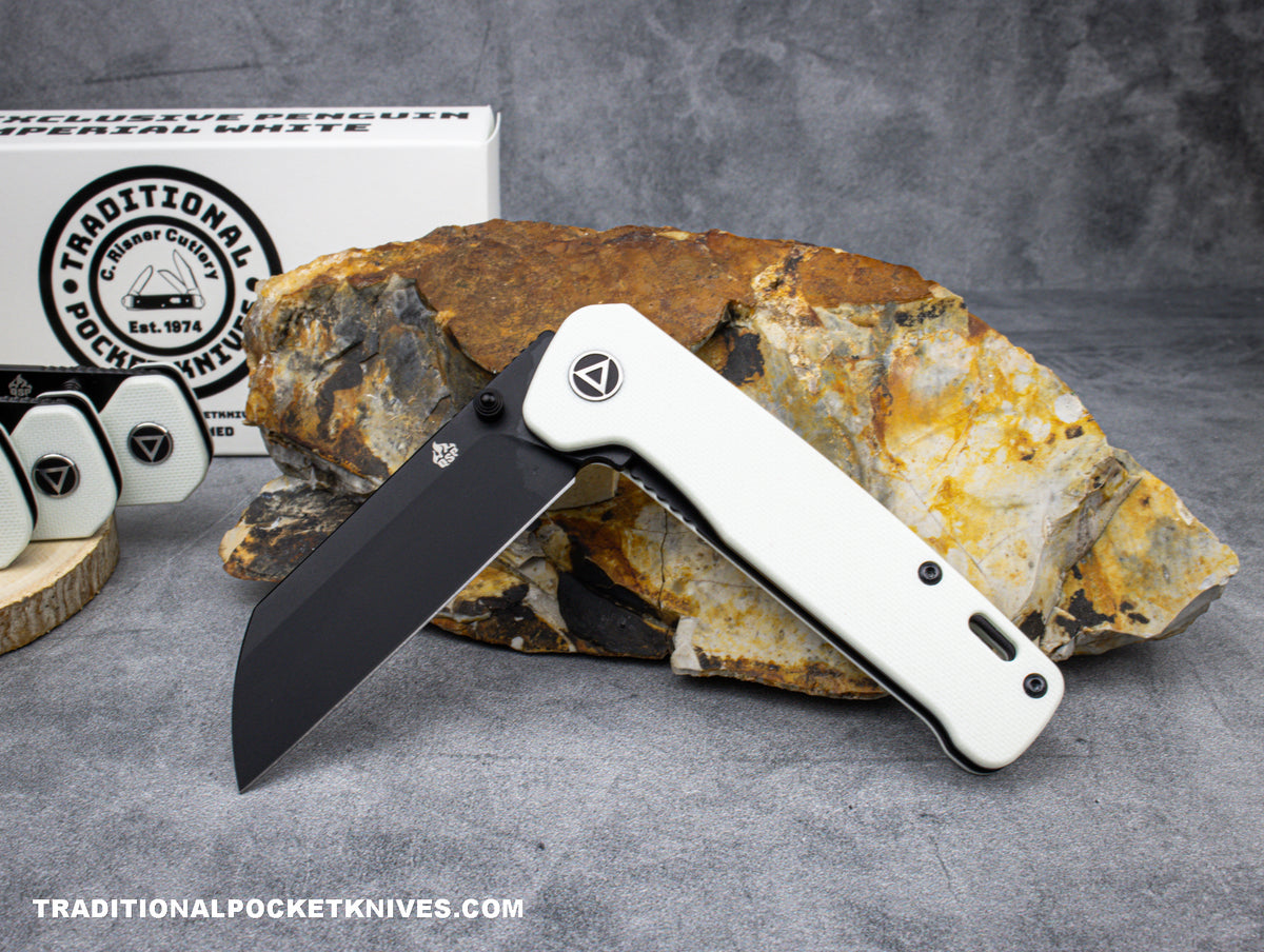 QSP Exclusive Penguin Knife QS130 Imperial White G10 M390
