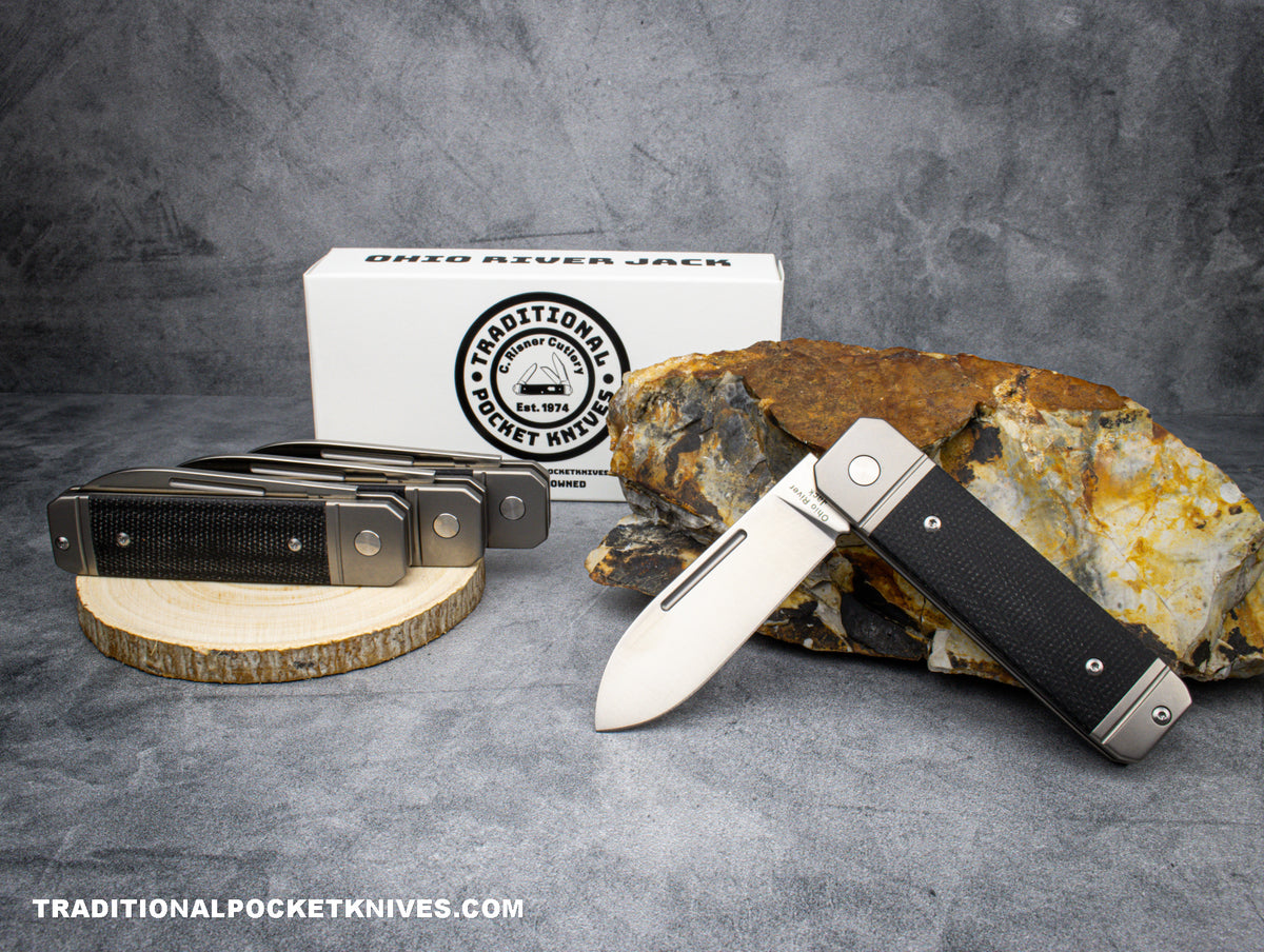 Ohio River Jack: Single Spearpoint Black Canvas Micarta