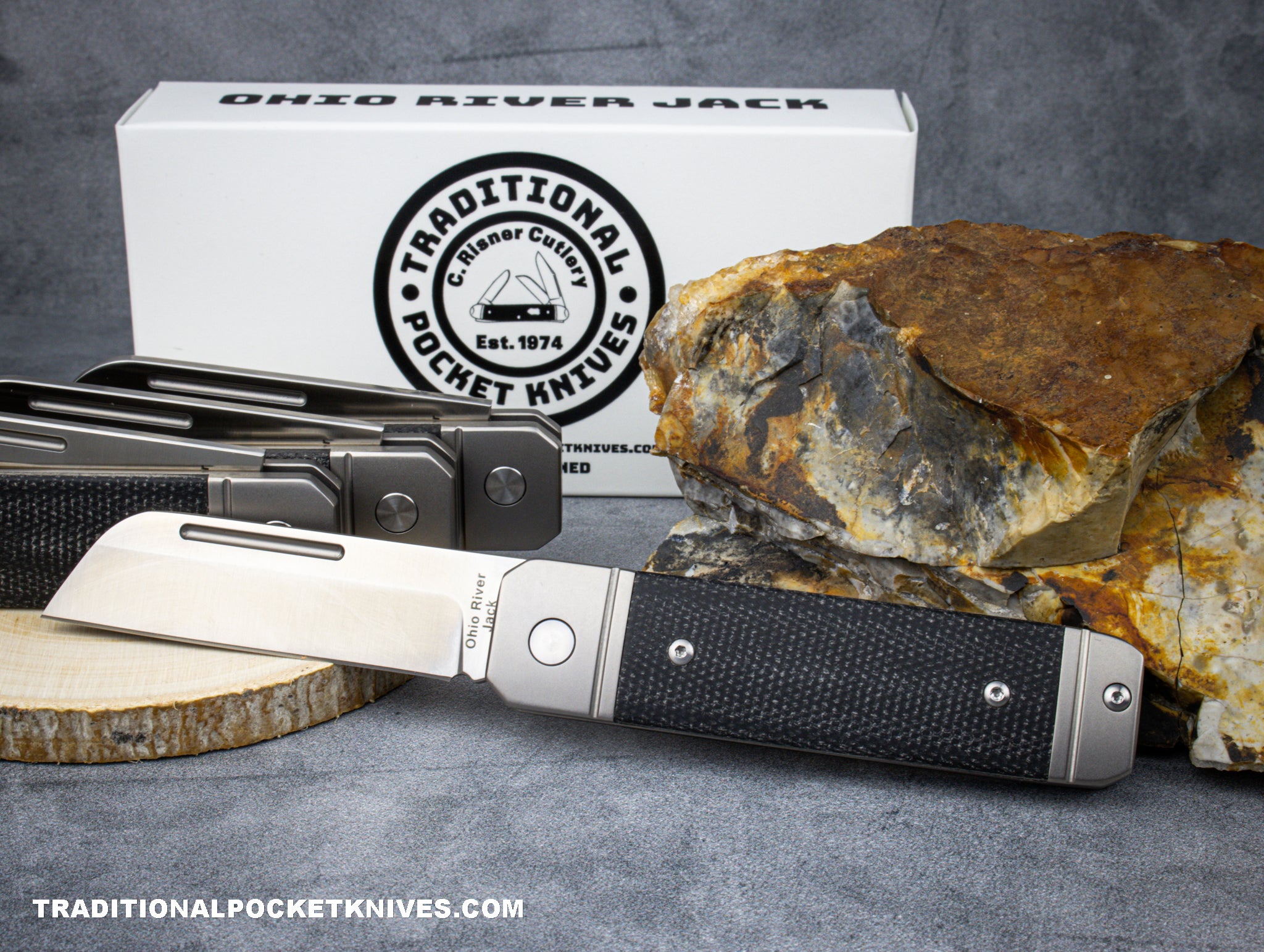 Ohio River Jack: Single Sheepsfoot Black Canvas Micarta - C