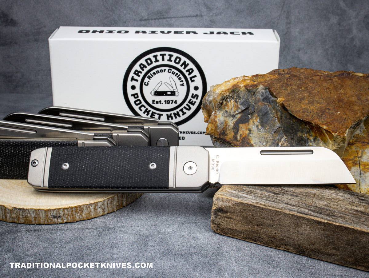 Ohio River Jack: Single Sheepsfoot Black Canvas Micarta