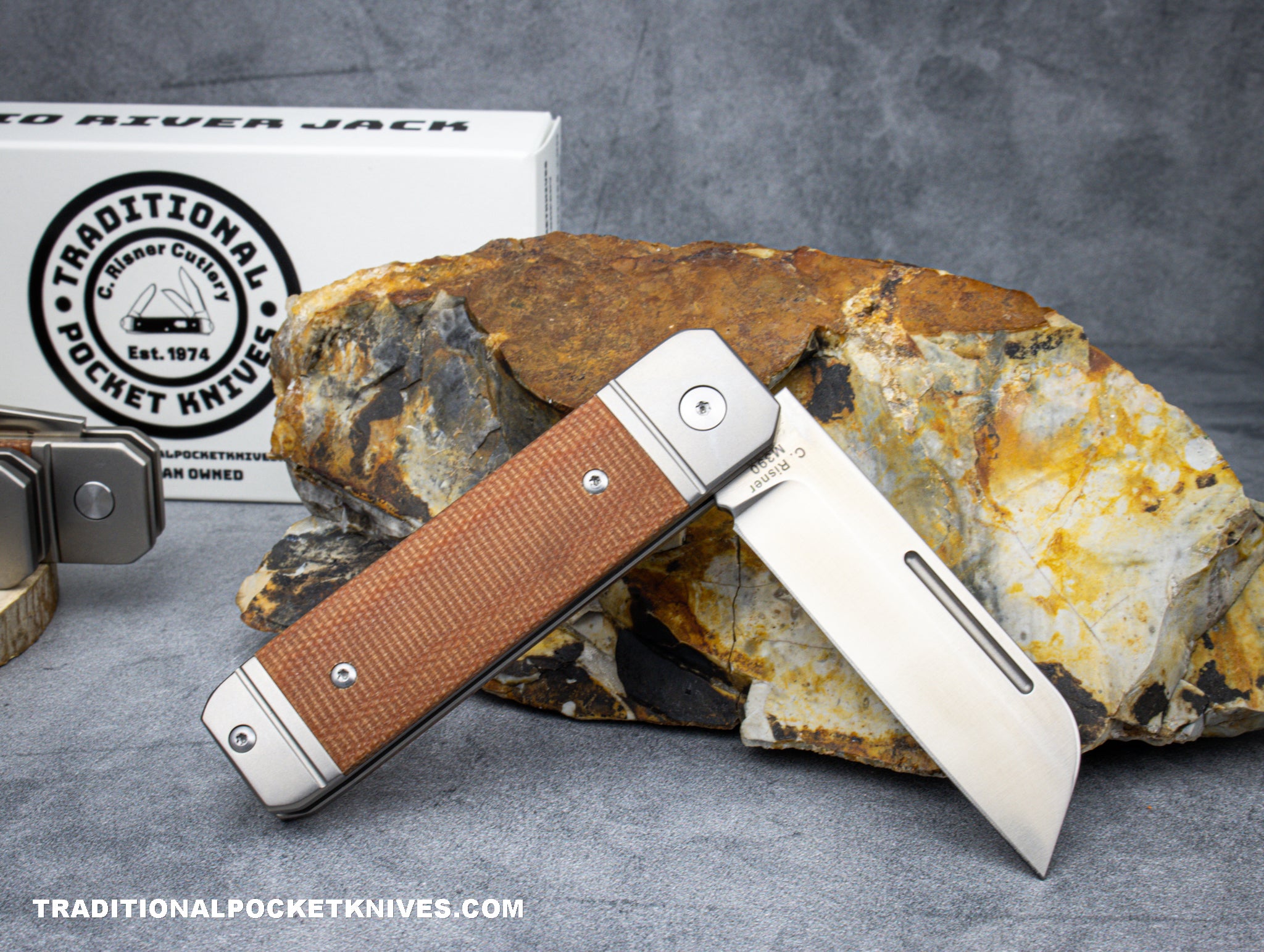 Ohio River Jack: Single Sheepsfoot Natural Canvas Micarta - C