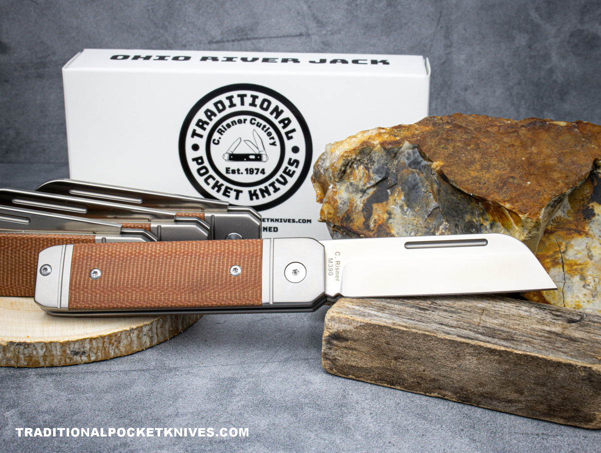 Ohio River Jack: Single Sheepsfoot Natural Canvas Micarta