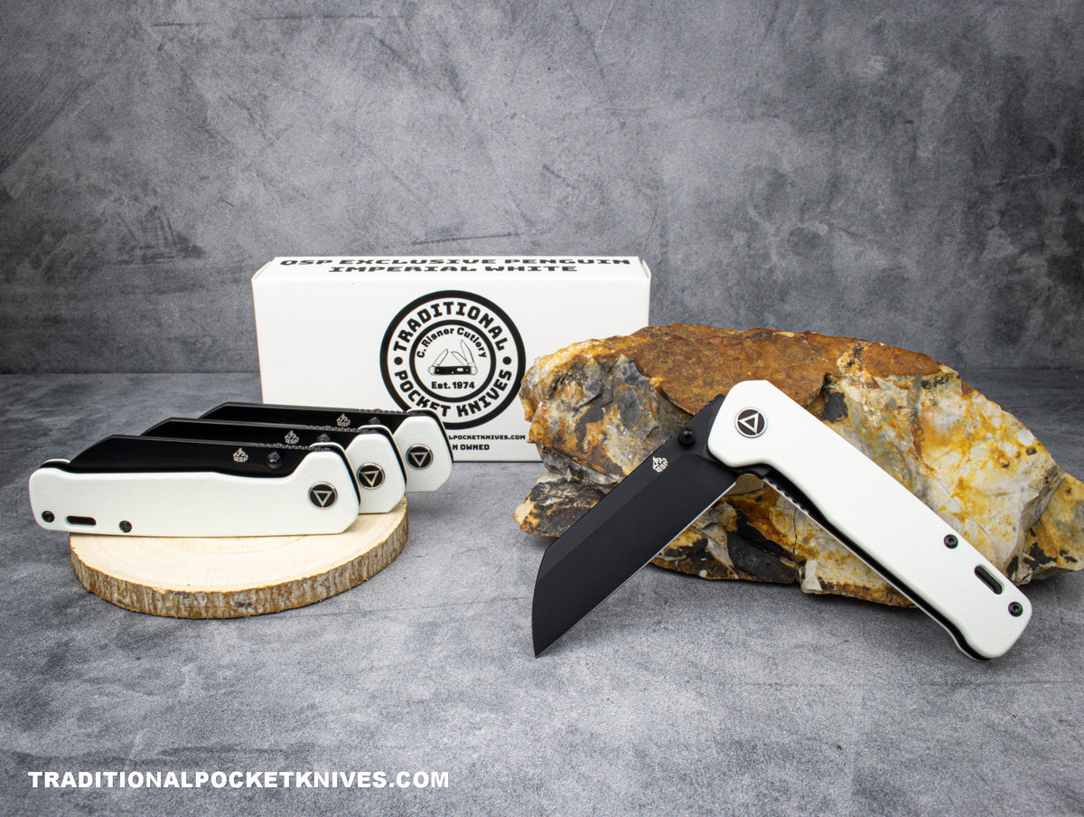 QSP Exclusive Penguin Knife QS130 Imperial White G10 M390