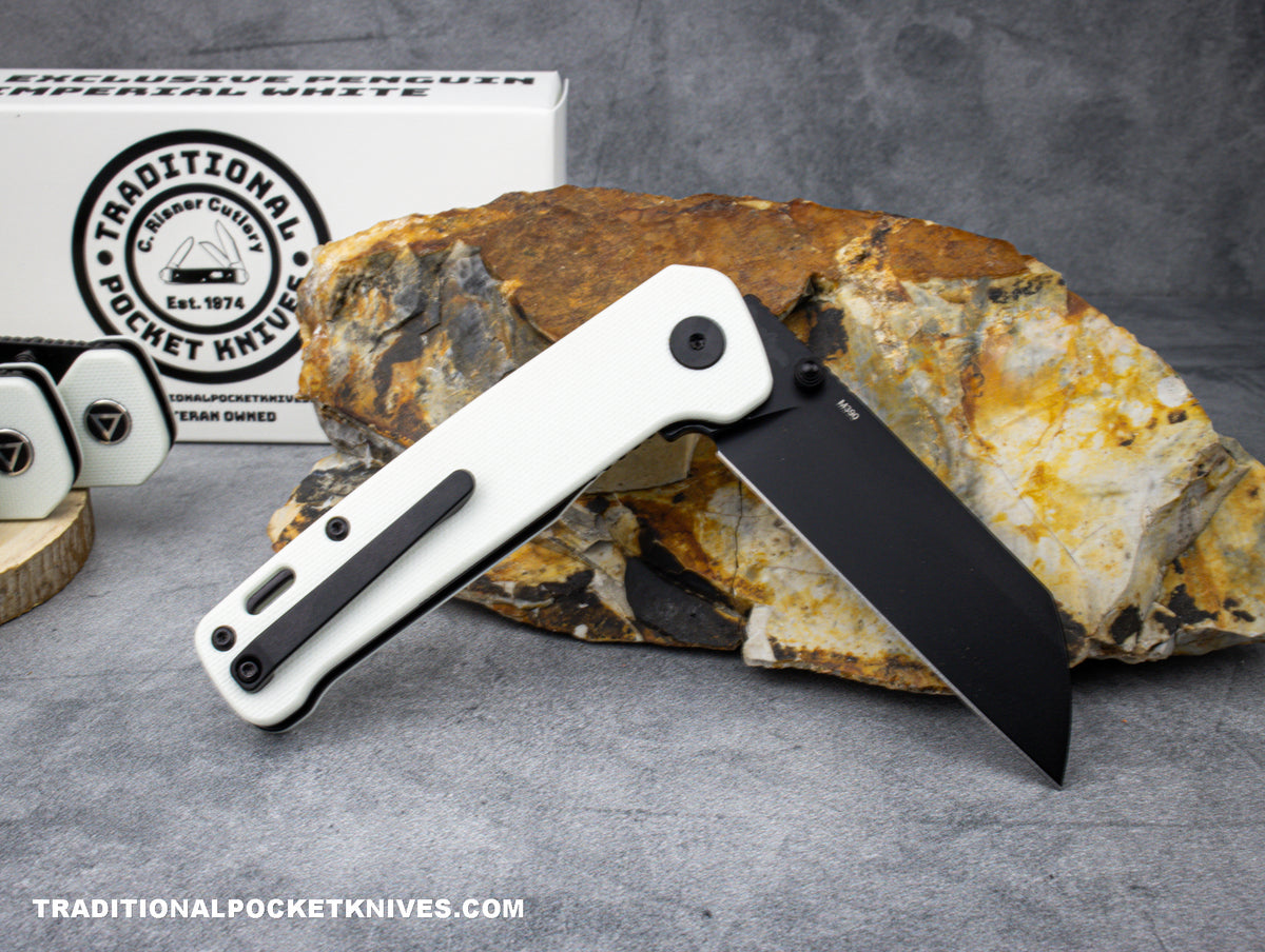 QSP Exclusive Penguin Knife QS130 Imperial White G10 M390