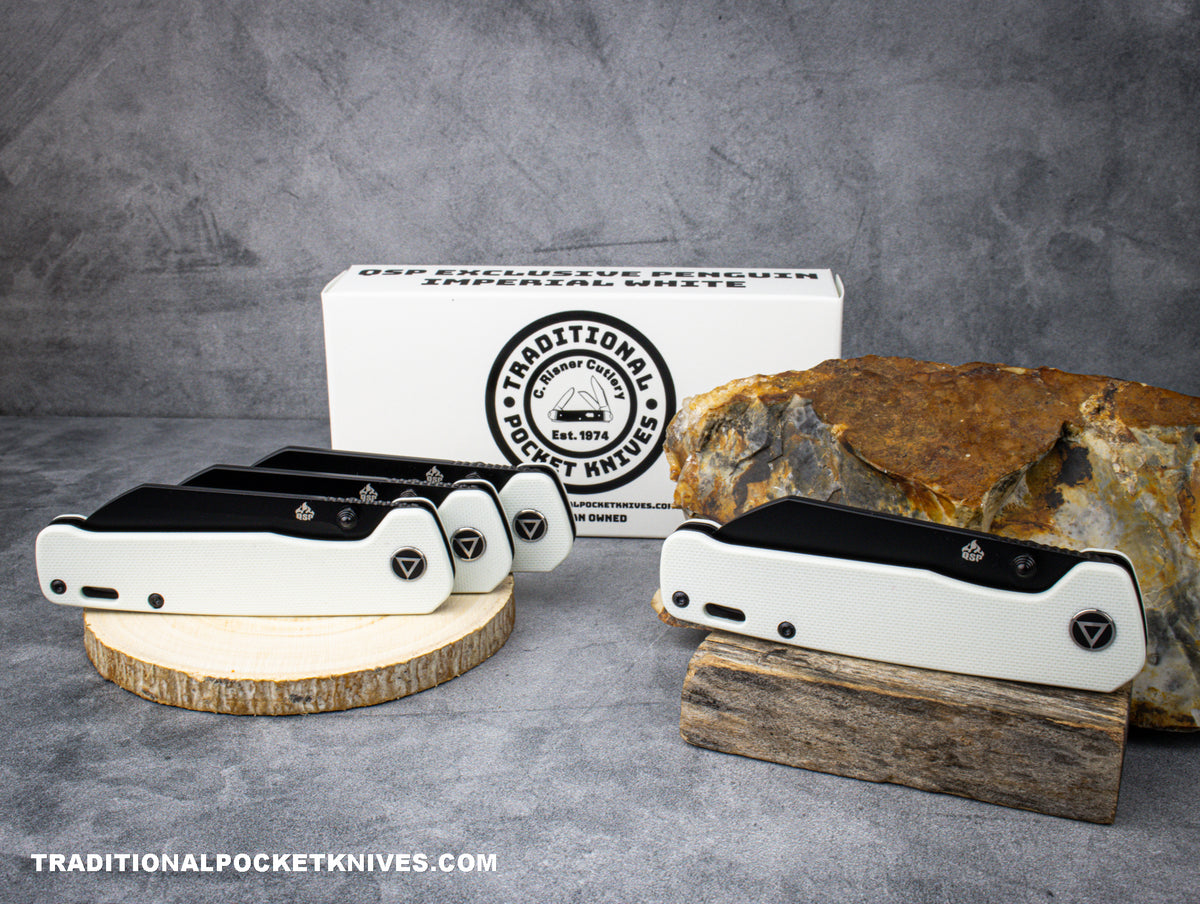 QSP Exclusive Penguin Knife QS130 Imperial White G10 M390