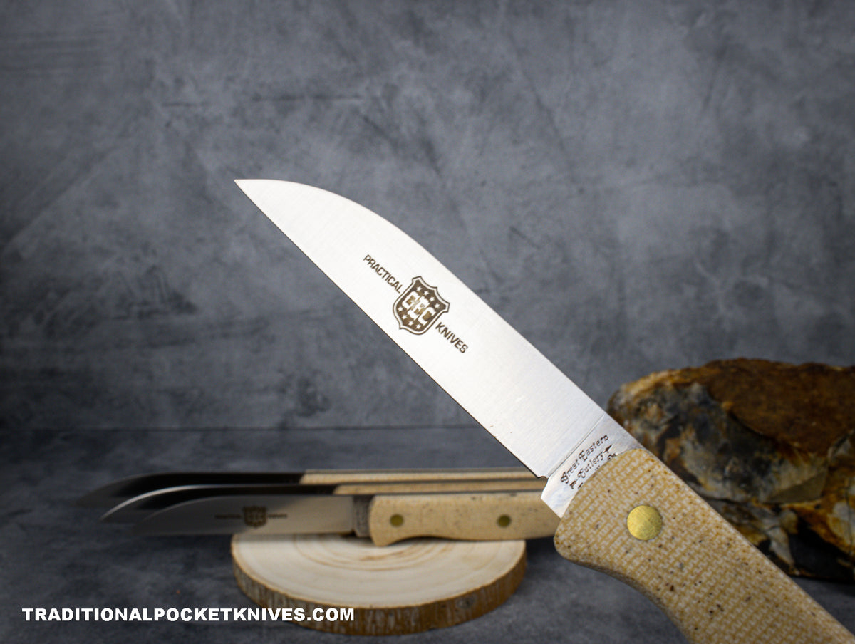 Great Eastern Cutlery #K42SS &quot;Practical Knives&quot; Slicing Knife Rustic Muslin Micarta
