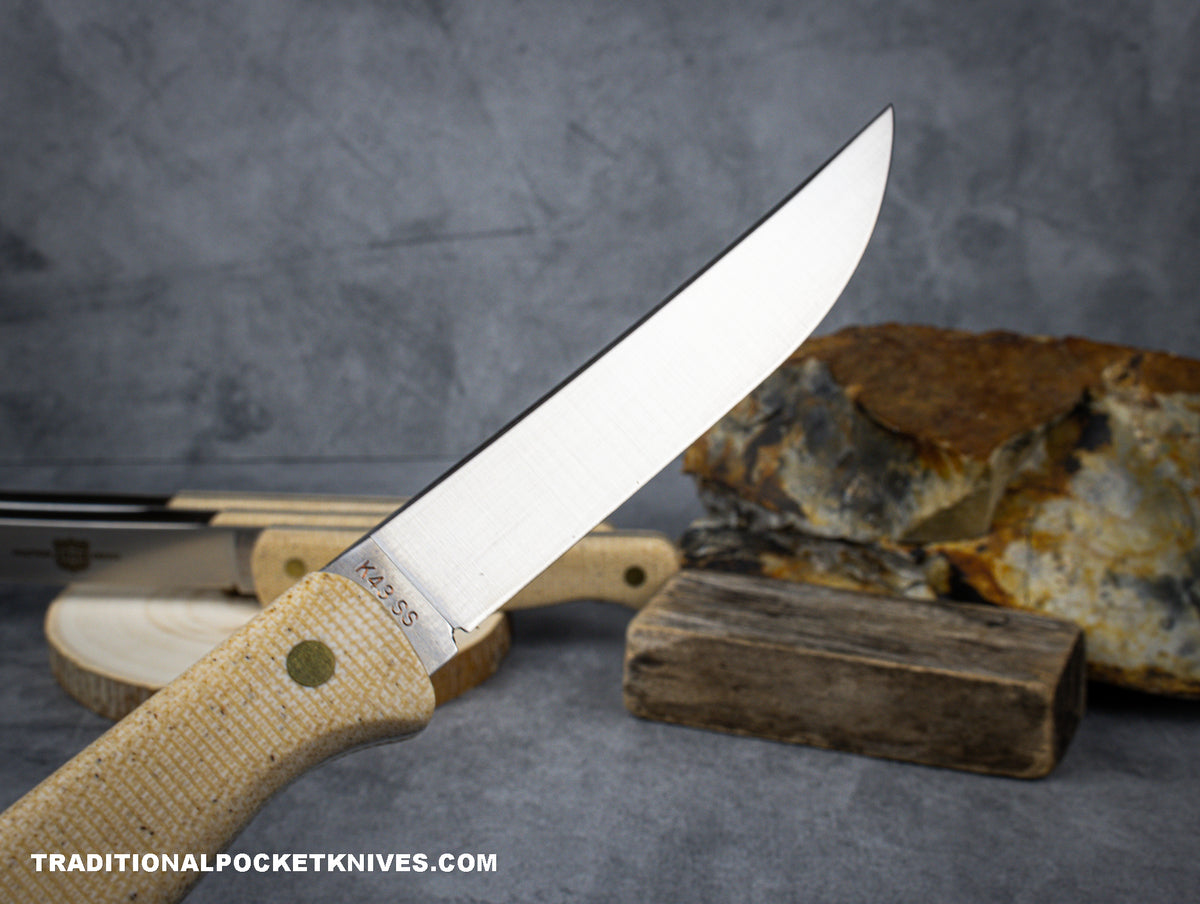 Great Eastern Cutlery #K43SS &quot;Practical Knives&quot; Steak Knife Rustic Muslin Micarta