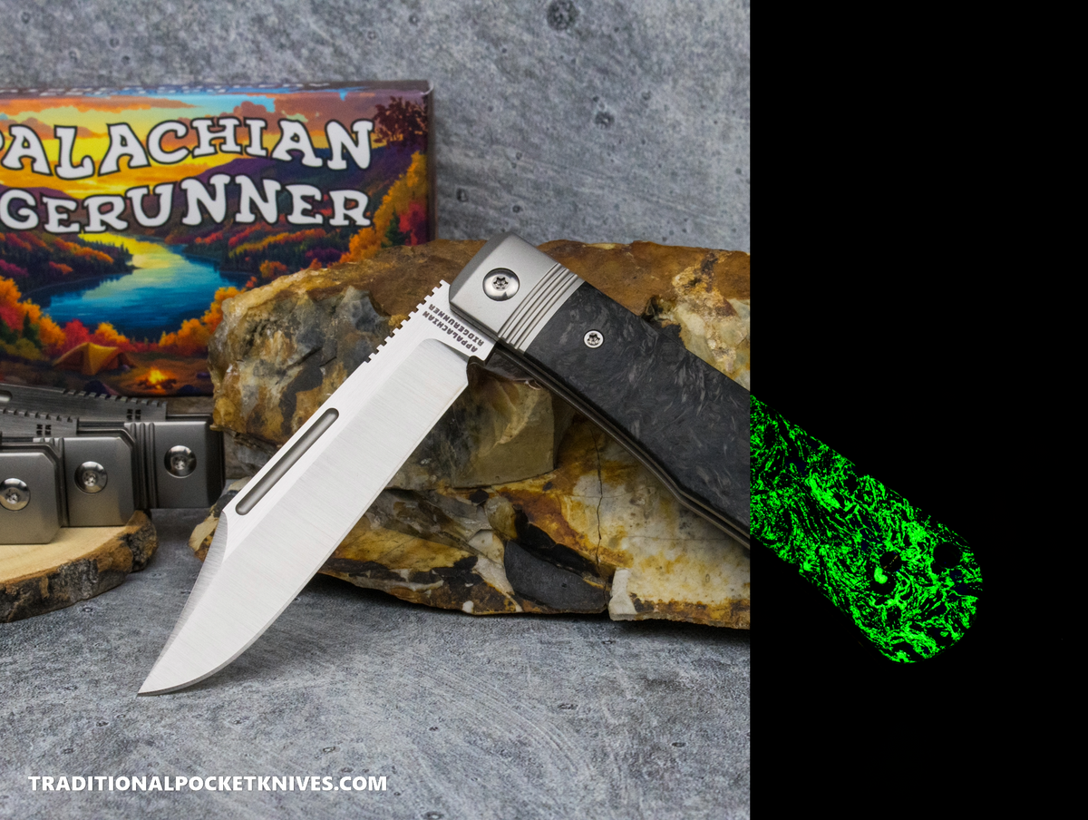 Appalachian Ridgerunner: Fat Carbon Dark Matter Glow - Clip Point S90V