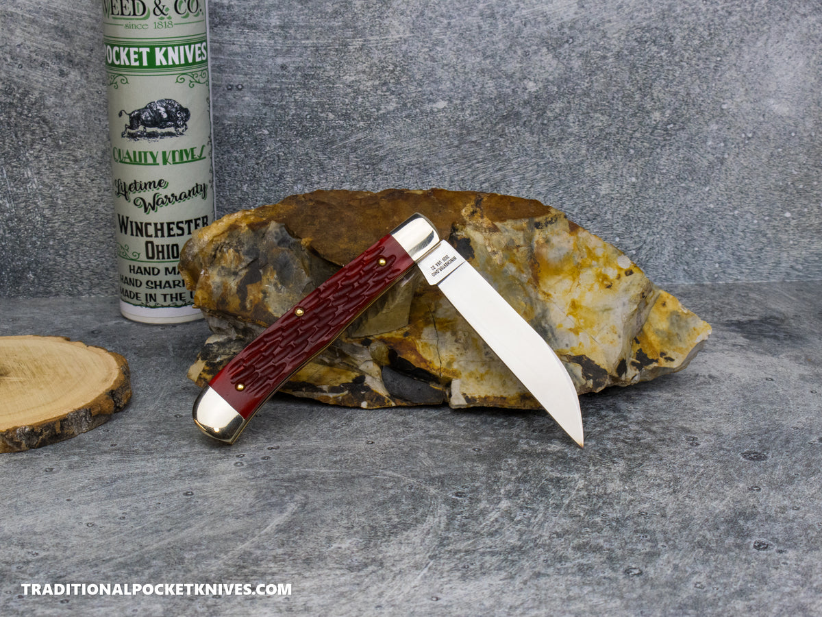 Cooper Cutlery Weed&Co. Red Jigged Bone Trapper (W 5119 RJB)