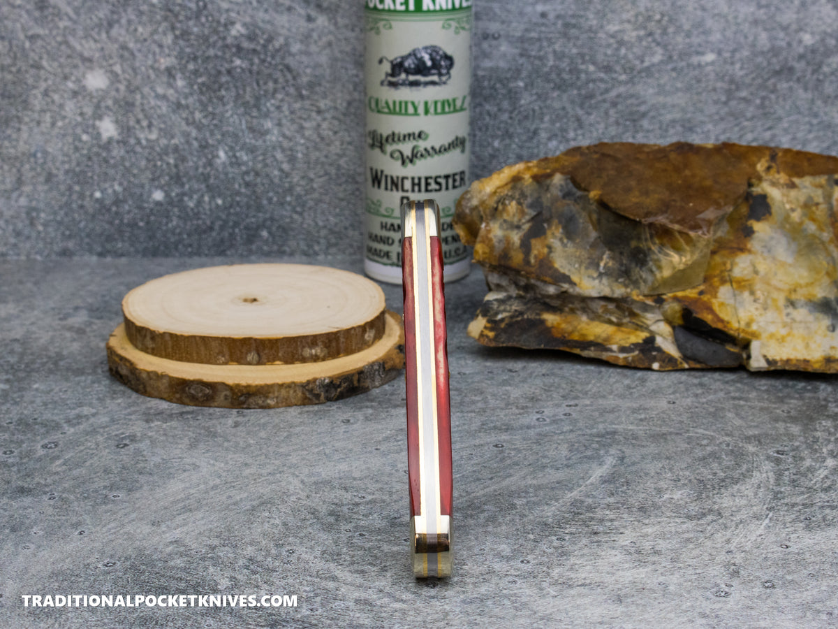 Cooper Cutlery Weed&Co. Red Jigged Bone Trapper (W 5119 RJB)