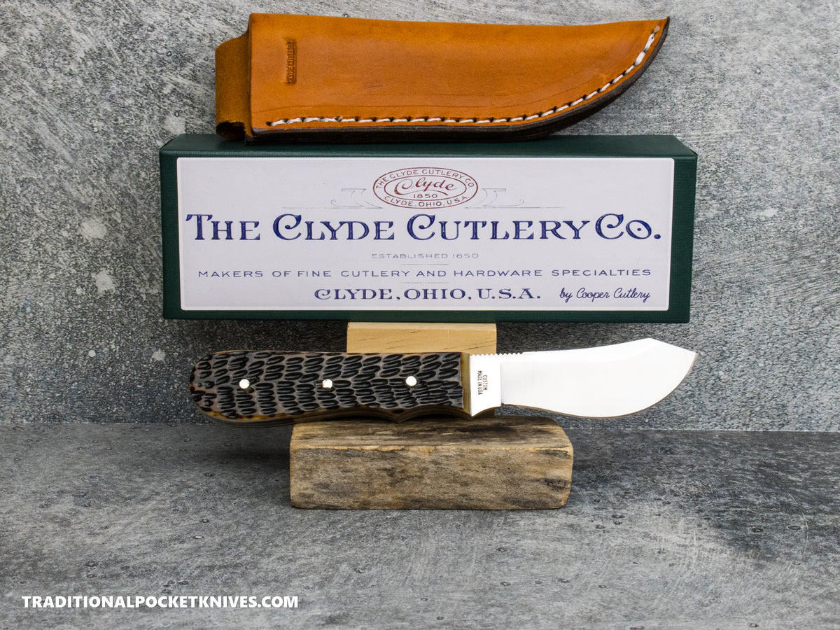 Cooper Cutlery Clyde Cutlery Co. Caper Antique Jigged Bone Fixed Blade (CAPER ANT)