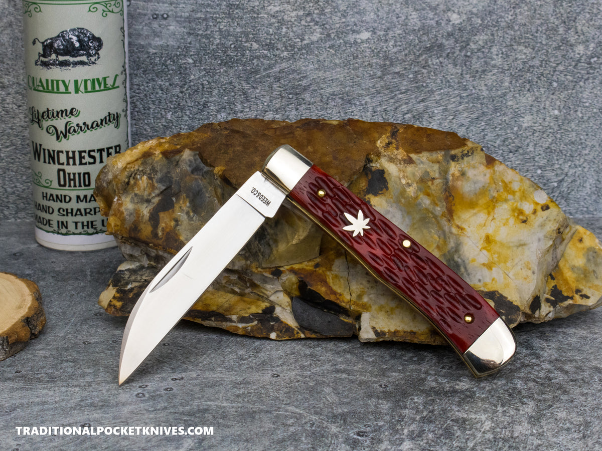 Cooper Cutlery Weed&Co. Red Jigged Bone Trapper (W 5119 RJB)