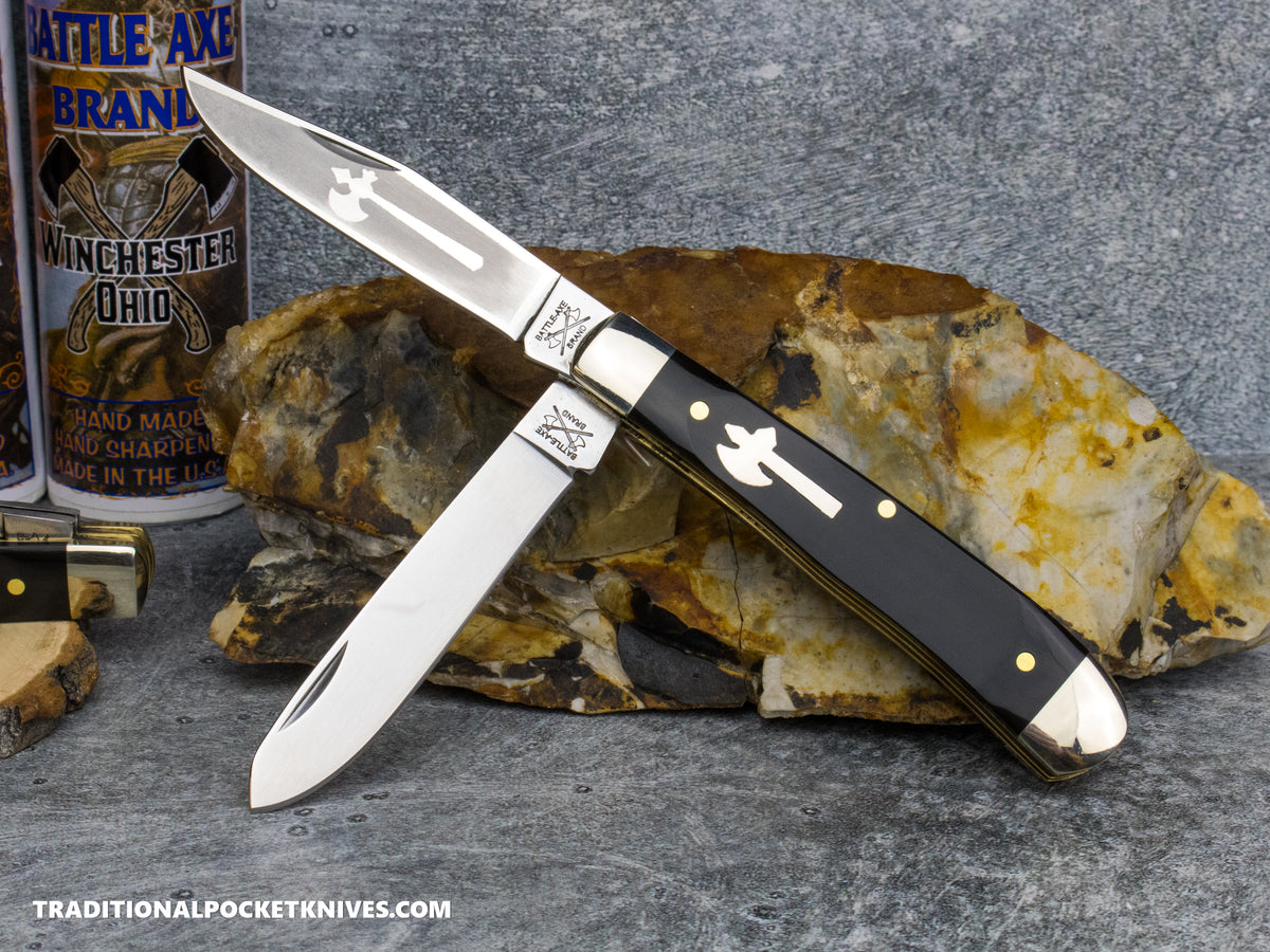 Cooper Cutlery Battle Axe Brand Buffalo Horn Trapper (6219 BH)