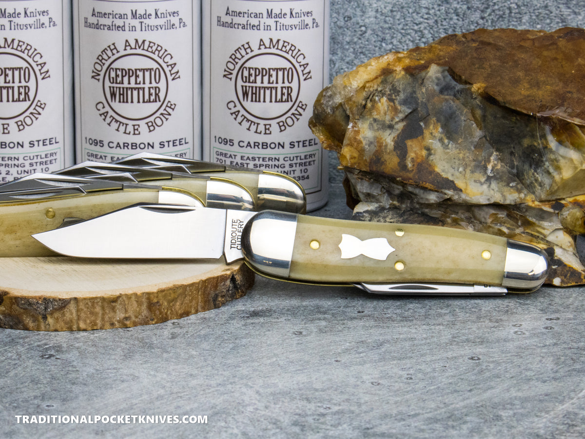 Great Eastern Cutlery #571326 Tidioute Cutlery Geppetto Whittler Sandstone Smooth Bone
