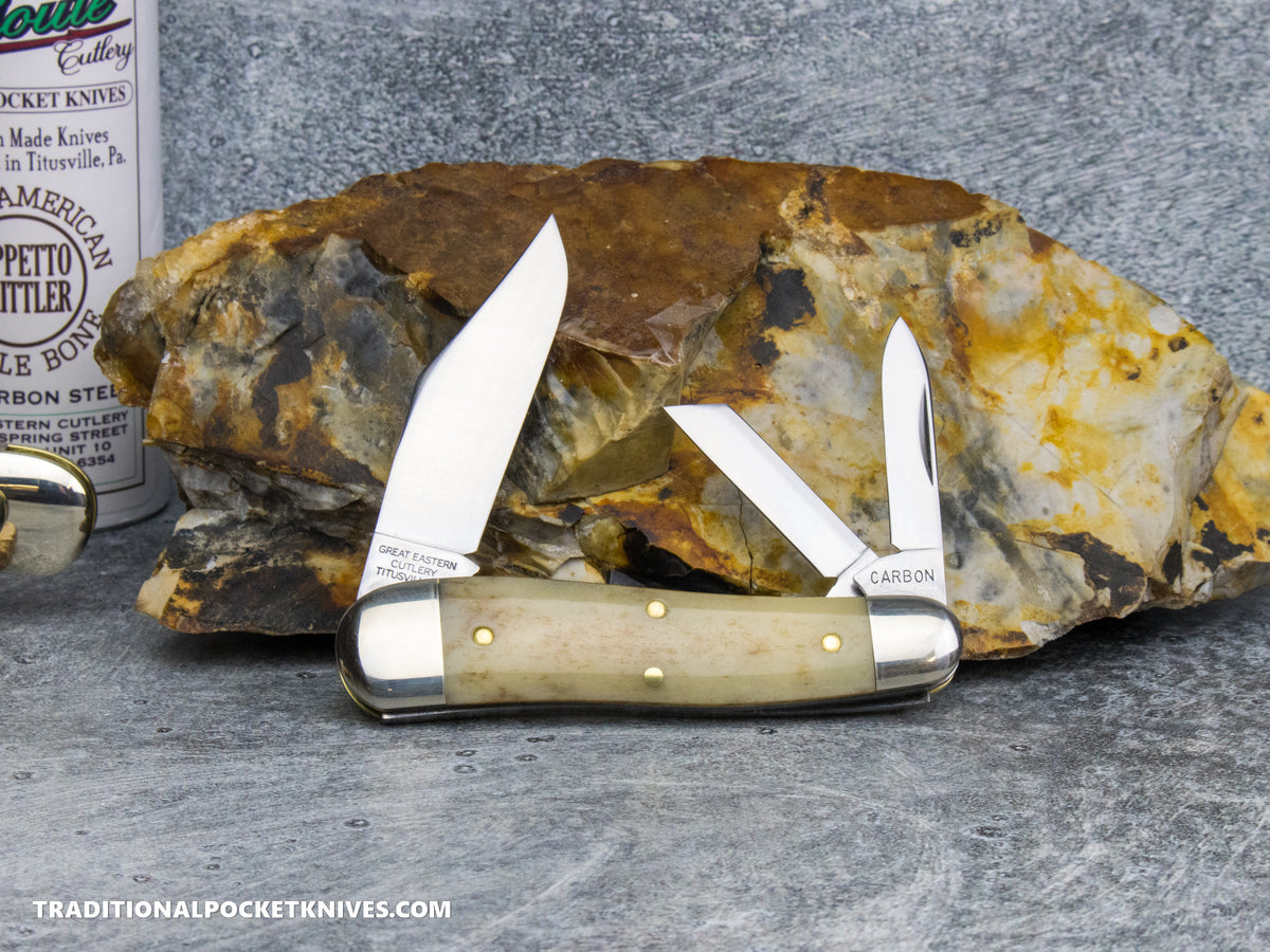 Great Eastern Cutlery #571326 Tidioute Cutlery Geppetto Whittler Sandstone Smooth Bone