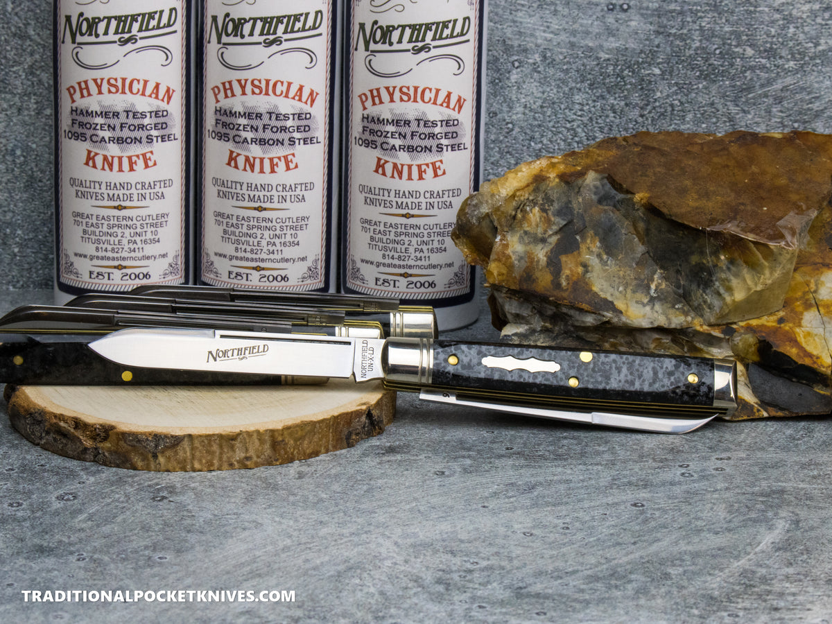 Great Eastern Cutlery #412226 Northfield UNXLD Town Physician Black Pearl Acrylic *Satin*