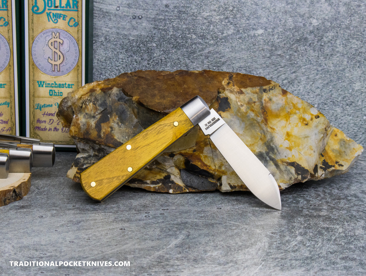 Cooper Cutlery Dollar Knife Co. Osage Orange Wood Blue Shield Jack (OO BS)