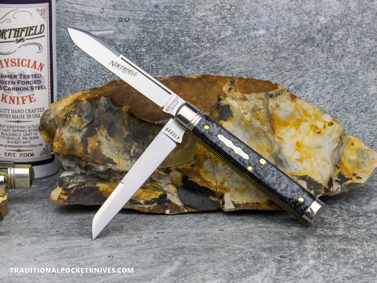 Great Eastern Cutlery #412226 Northfield UNXLD Town Physician Black Pearl Acrylic *Satin*