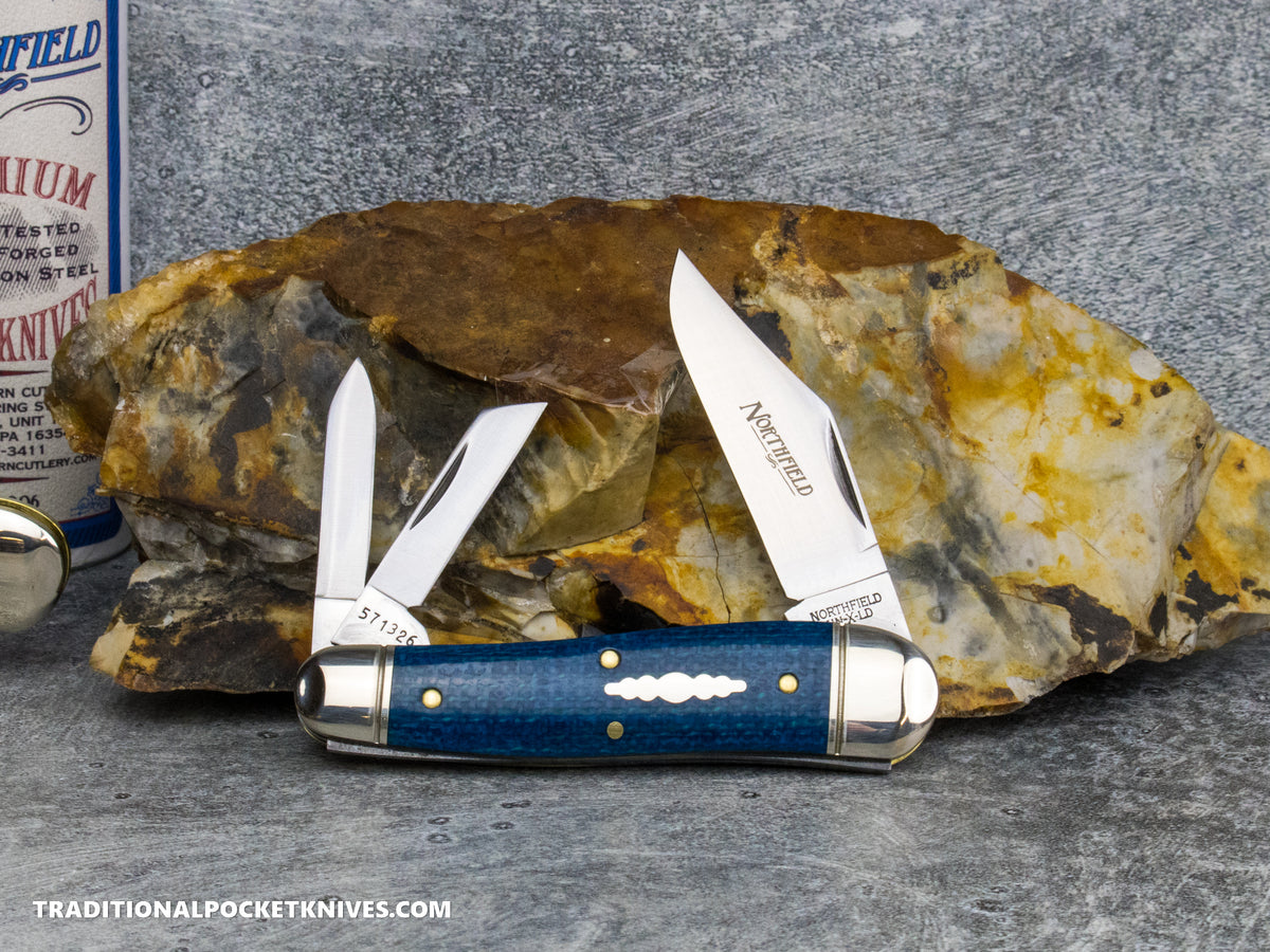 Great Eastern Cutlery #571326 Northfield UNXLD Geppetto Whittler Easter Egg Blue Burlap Micarta *Satin*