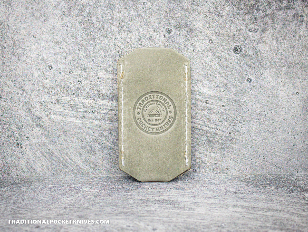 C. Risner Cutlery Logo Leather Knife Slip Small - Battleship Gray