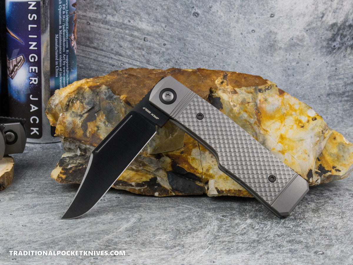 Jack Wolf Knives Gunslinger Jack Titanium Cross Hatch DLC
