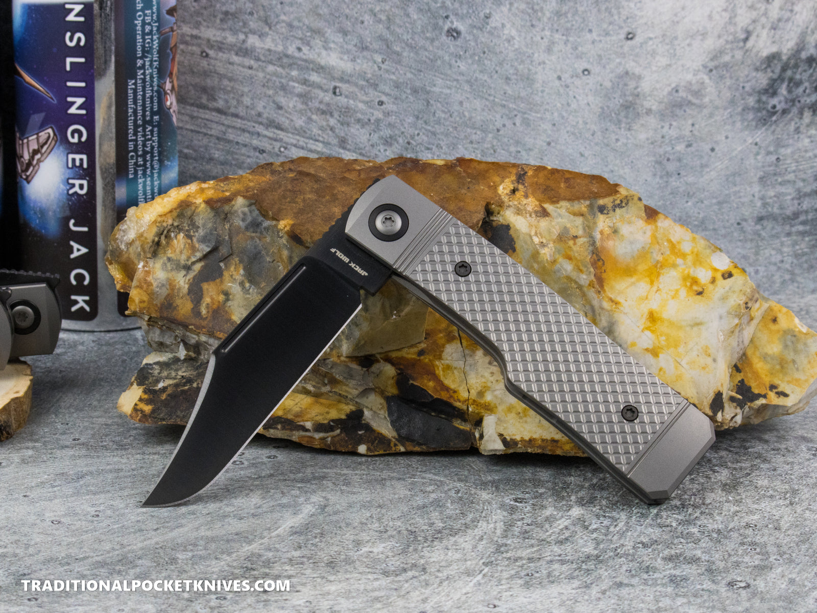 Jack Wolf Knives Gunslinger Jack Titanium Cross Hatch DLC
