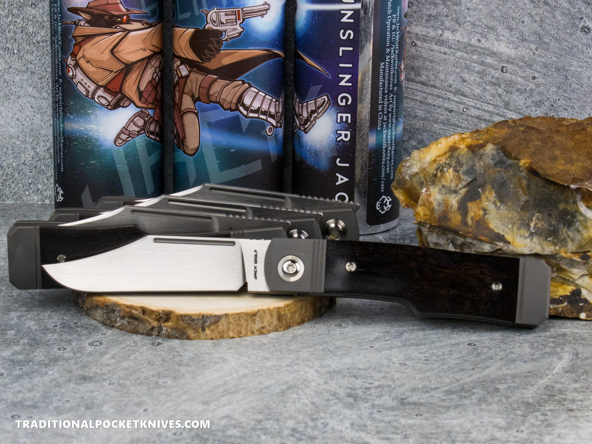 Jack Wolf Knives Gunslinger Jack Ebony Wood