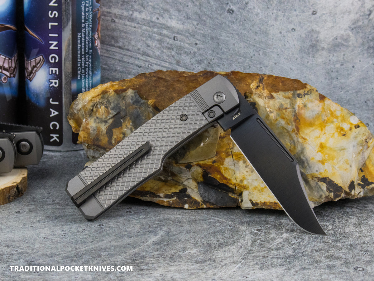 Jack Wolf Knives Gunslinger Jack Titanium Cross Hatch DLC