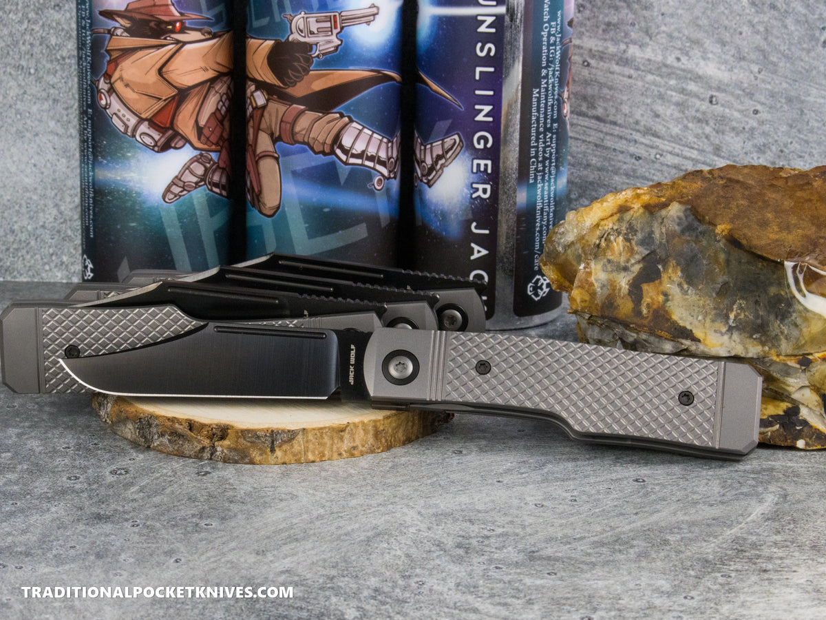 Jack Wolf Knives Gunslinger Jack Titanium Cross Hatch DLC