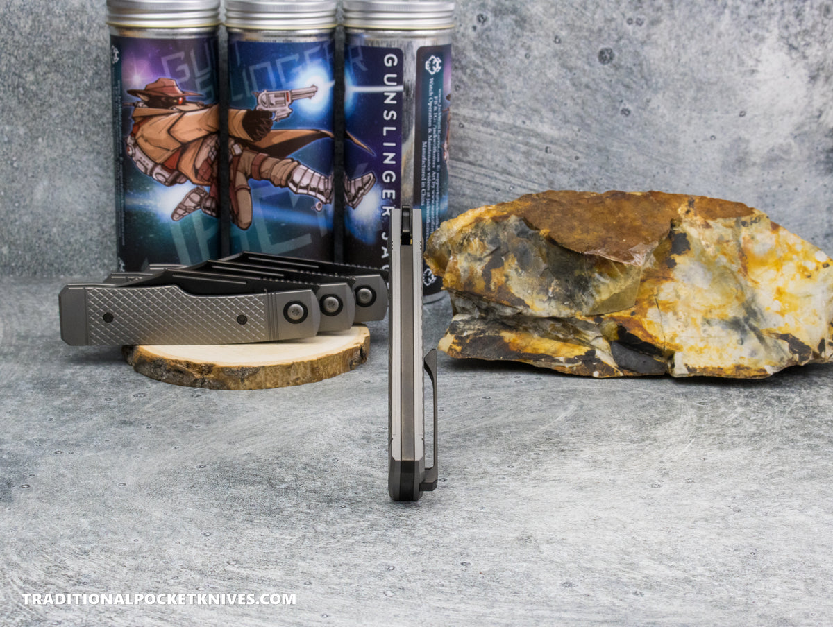 Jack Wolf Knives Gunslinger Jack Titanium Cross Hatch DLC