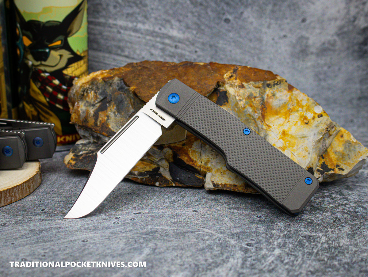 Jack Wolf Knives Gunslinger Jack Titanium Checkered