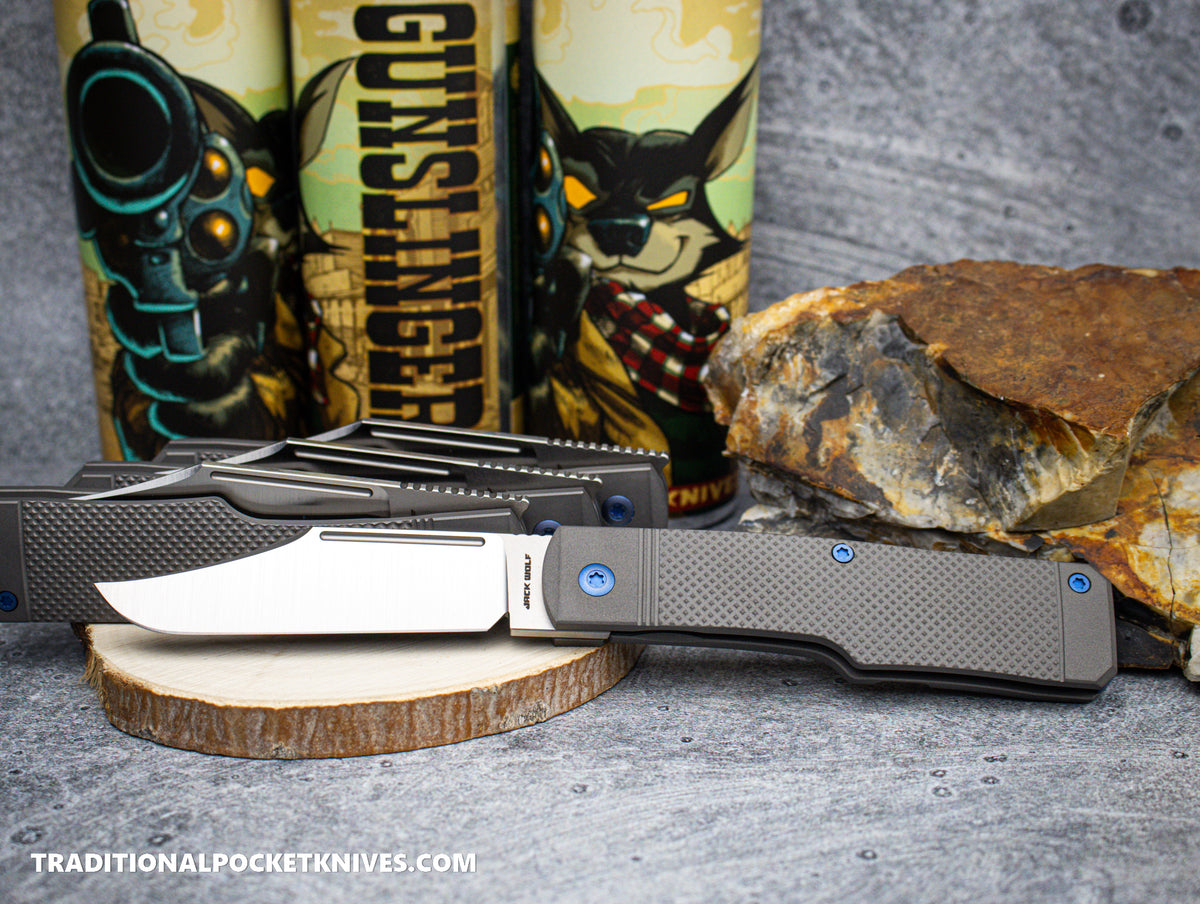 Jack Wolf Knives Gunslinger Jack Titanium Checkered