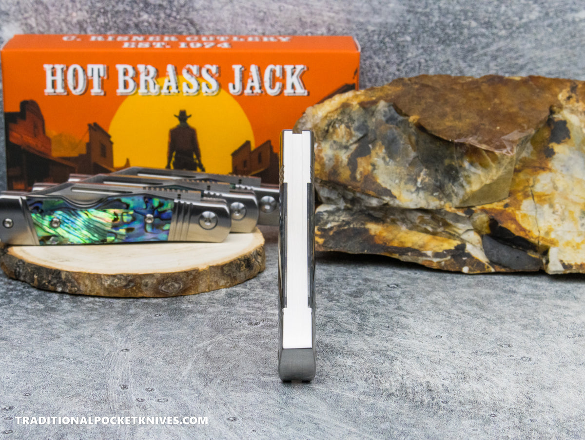 Hot Brass Jack: Abalone - Clip Point 154CM