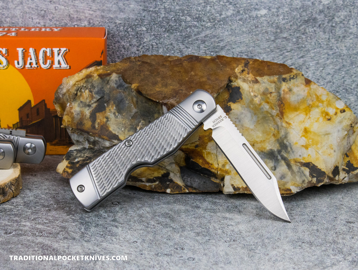 Hot Brass Jack: Jigged Stainless Steel - Clip Point 154CM