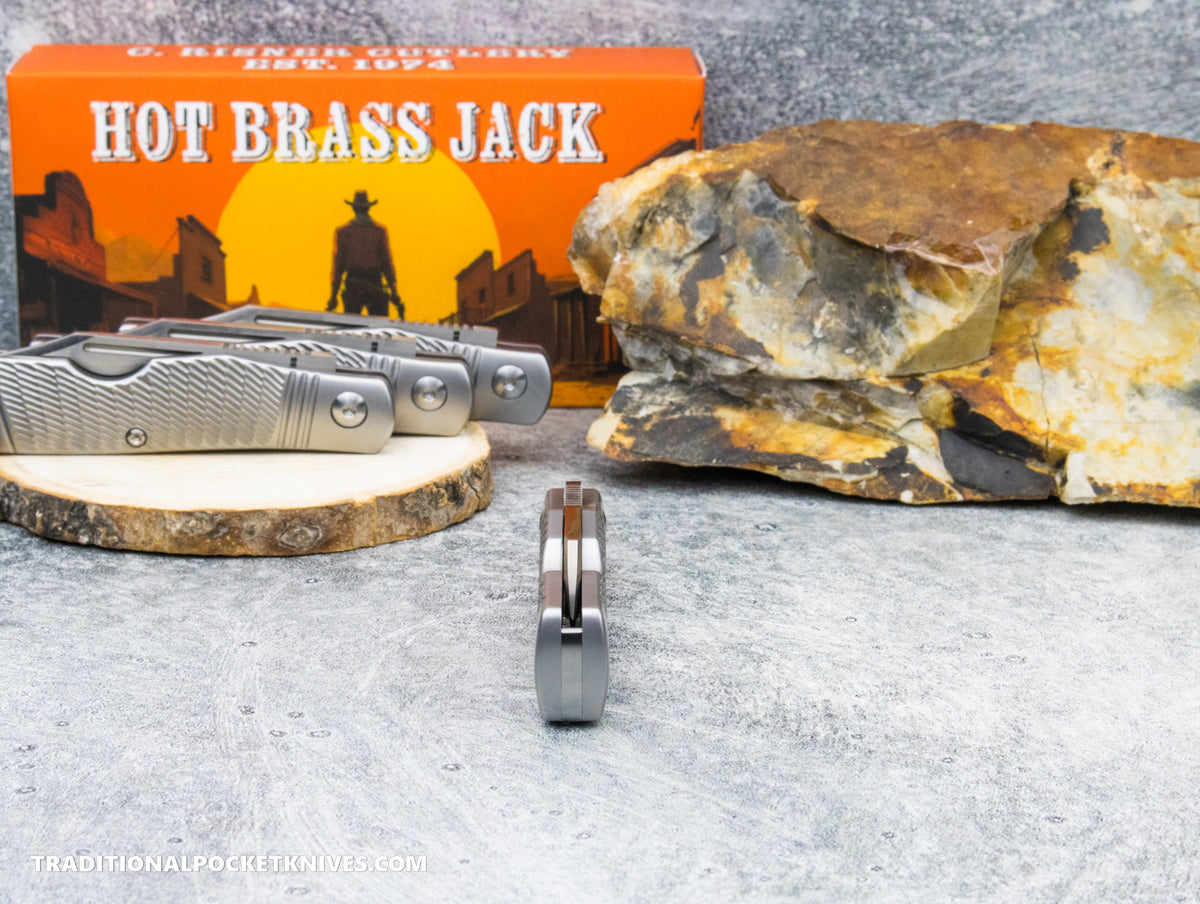Hot Brass Jack: Jigged Stainless Steel - Clip Point 154CM