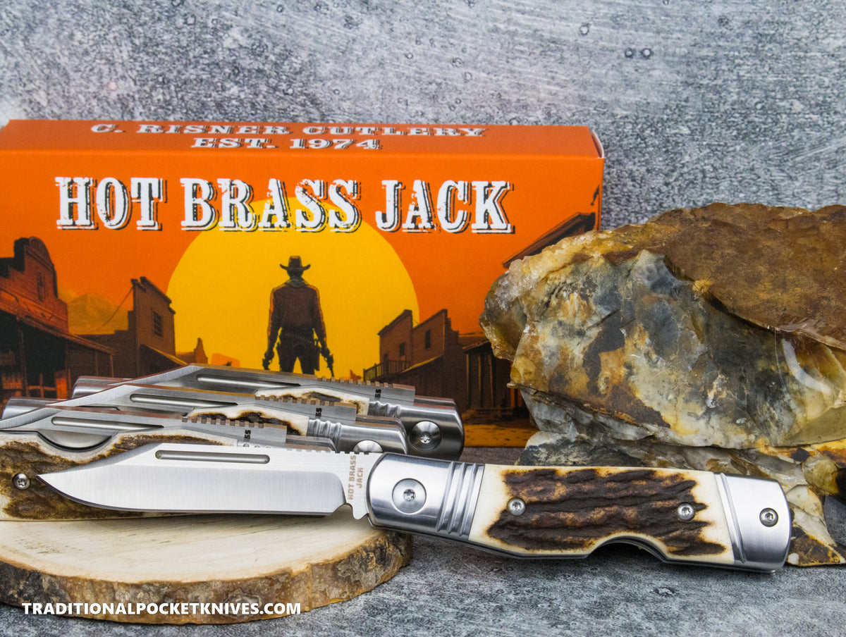 Hot Brass Jack: Stag - Clip Point 154CM