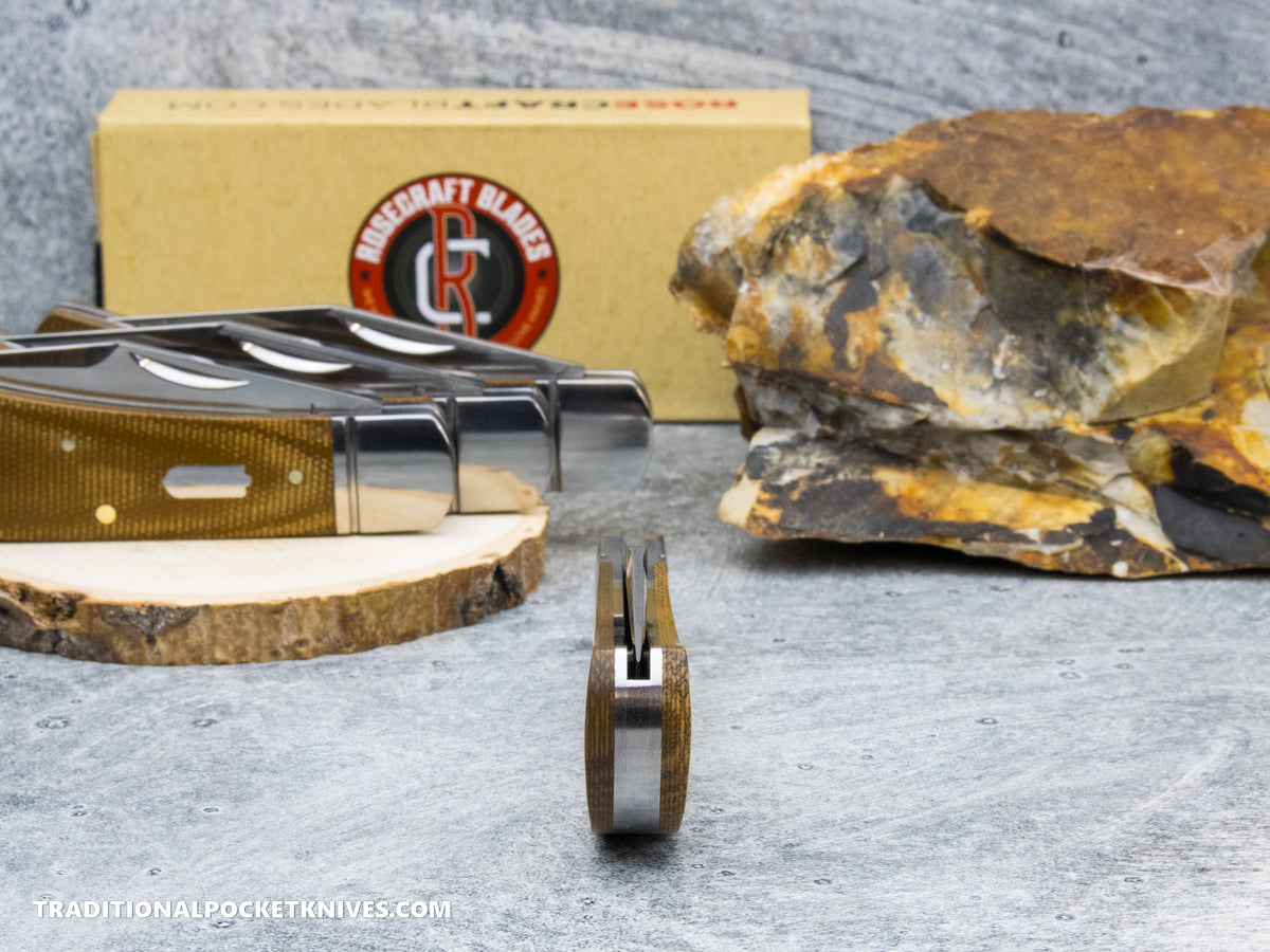 RoseCraft Blades Hatchie River Jack Light Brown Micarta (RCT033-LBM)
