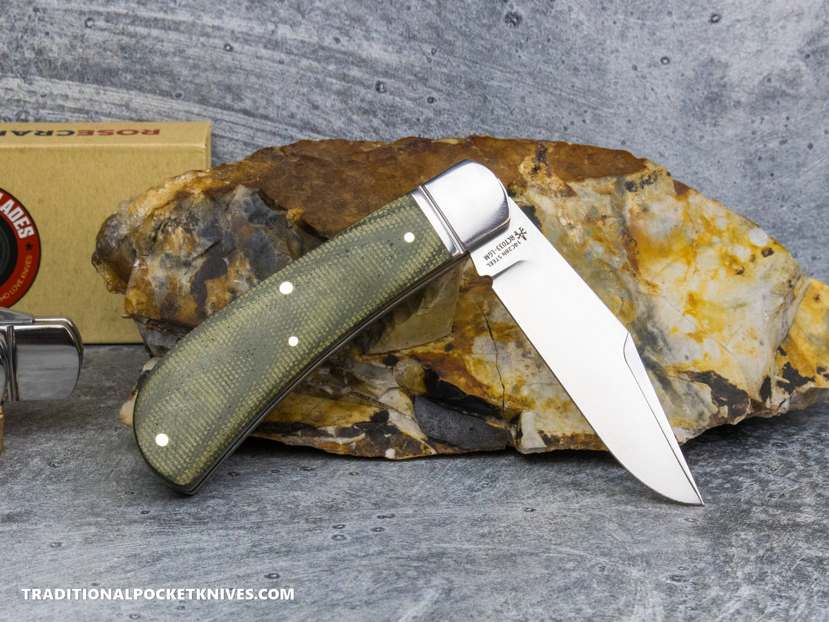 RoseCraft Blades Hatchie River Jack Light Green Micarta (RCT033-LGM)
