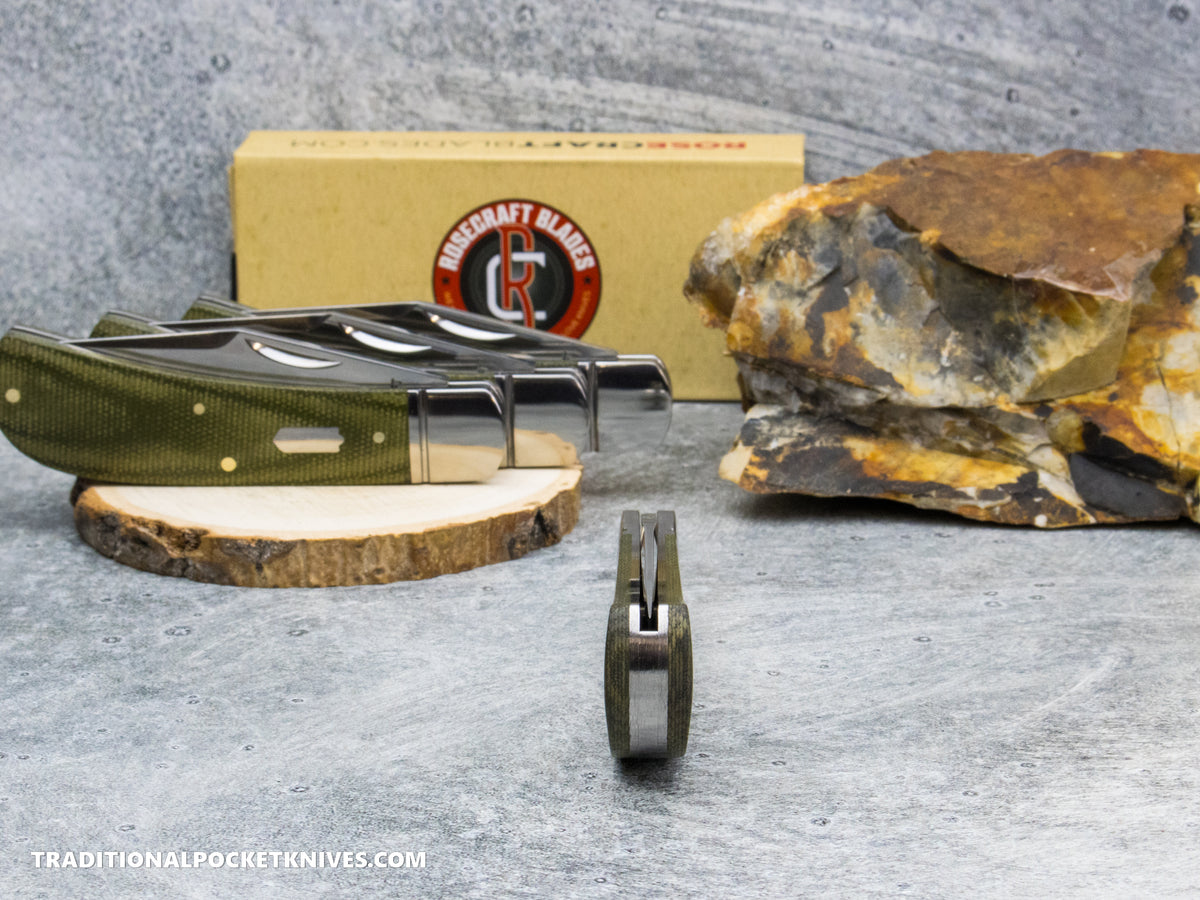 RoseCraft Blades Hatchie River Jack Light Green Micarta (RCT033-LGM)