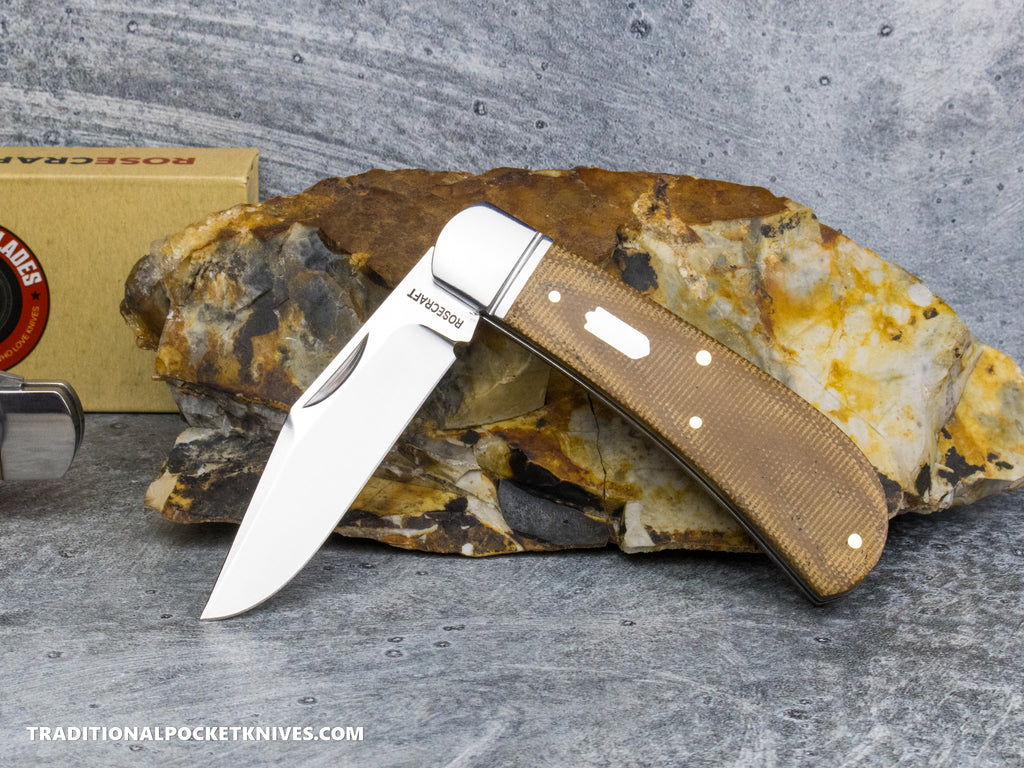 RoseCraft Blades Hatchie River Jack Light Brown Micarta (RCT033