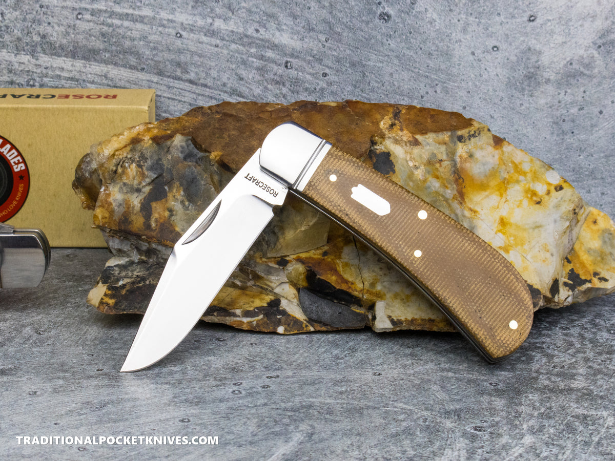 RoseCraft Blades Hatchie River Jack Light Brown Micarta (RCT033-LBM)